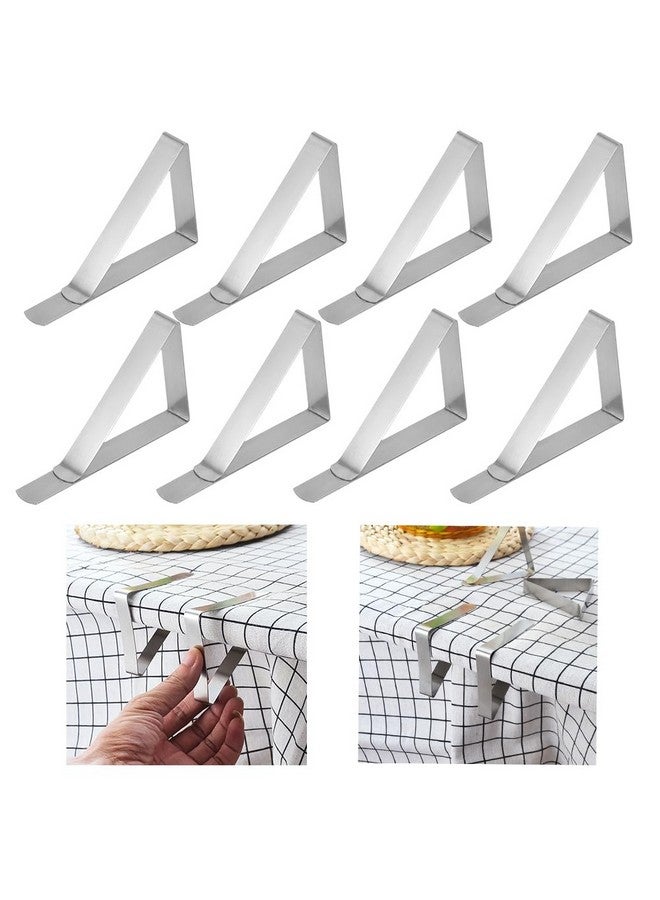 Fapiwen 8pcs Table Clips for Table Cloth, Stainless Steel Table Cloth Clip, Windproof Table Cloth Clips for Dining Table, Table Cover Clamps Table Cloth Holders Ideal for Home Picnic Party Restaurant - Image 1