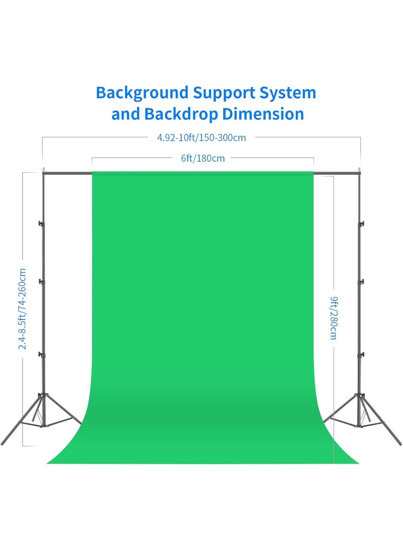 NEEWER Photo Studio Set with 8.5x10 ft Background System 800W LED Softbox Lighting Kit Green Screen for Portrait Product Photography - Image 2