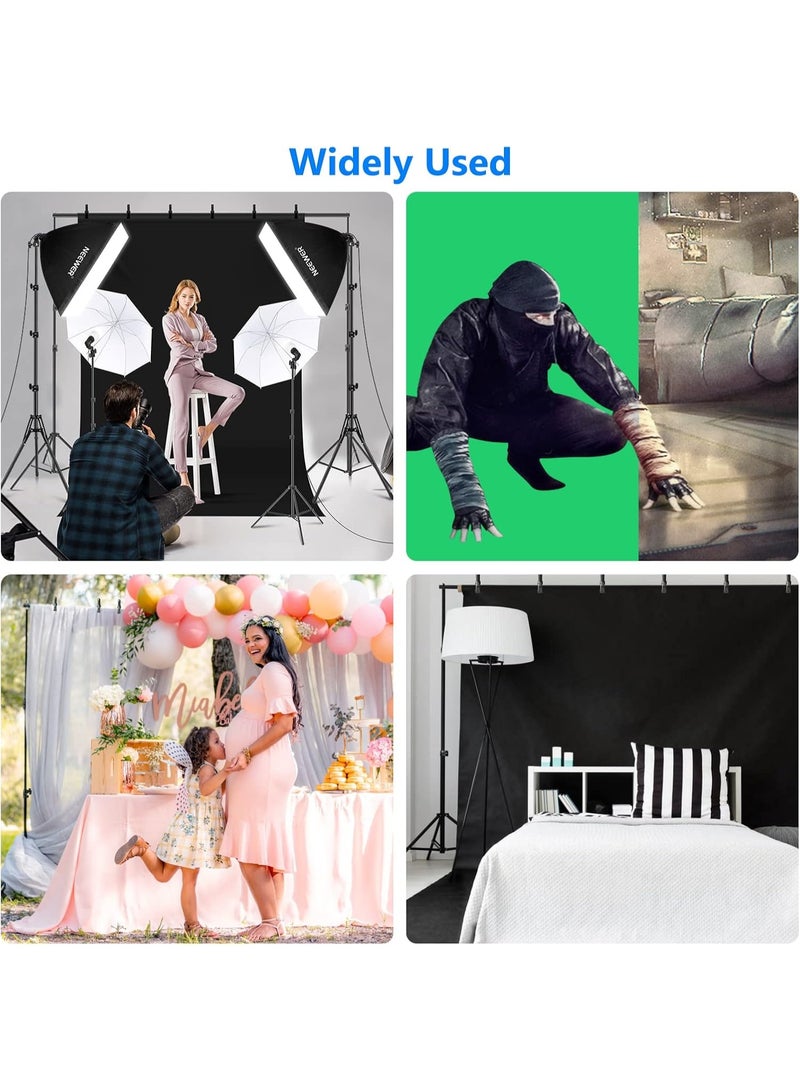 NEEWER Photo Studio Set with 8.5x10 ft Background System 800W LED Softbox Lighting Kit Green Screen for Portrait Product Photography - Image 3