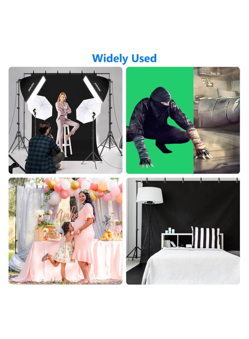 نيوير طقم استوديو التصوير من NEEWER مع خلفية للتصوير الفوتوغرافي: نظام خلفية بحجم 8.5 × 10 قدم، إضاءة LED 5700K بقوة مكافئة 800 واط مع سوفت بوكس، وإضاءة استوديو مع خلفيات الشاشة الخضراء لتصوير المنتجات والبورتريه. - Image 3