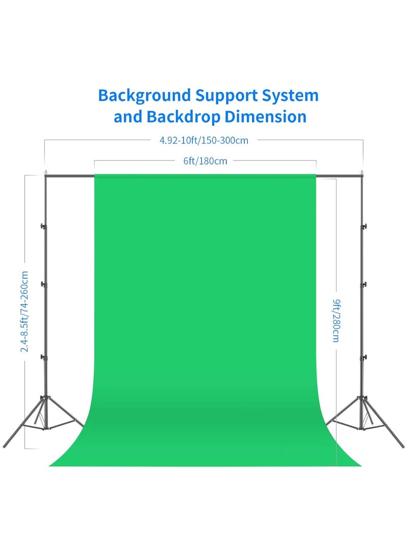 نيوير طقم استوديو التصوير من NEEWER مع خلفية للتصوير الفوتوغرافي: نظام خلفية بحجم 8.5 × 10 قدم، إضاءة LED 5700K بقوة مكافئة 800 واط مع سوفت بوكس، وإضاءة استوديو مع خلفيات الشاشة الخضراء لتصوير المنتجات والبورتريه. - Image 2