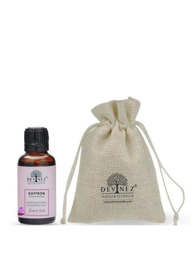 Devinez Kashmiri Saffron Essential Oil, Kesar Zafran, 10ml,Pure Natural Undiluted Therapeutic grade in Glass Bottle for skin, body care, Reed Diffusers Oils, Aroma Tharapy Saffron Oil, Kaser Oil - Image 1