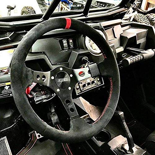 Grant 695 Suede Wrapped Racing Steering Wheel with Red Top Marker - Image 2