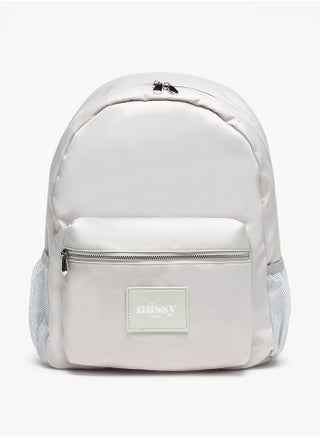 Missy Logo Applique Backpack with Adjustable Straps and Zip Closure - 31x40x13 cm - pzsku/Z6EAF8F4B8B8F7A57A689Z/45/1746389997/a03d405f-286f-4abb-8b50-1ec491a02f72