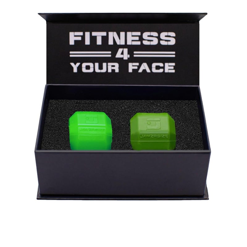 Jawzrsize Jaw Exerciser for Men - Pop N Go Guys Pack Intermediate Green and Advanced Green Jaw Trainer, Jaw Clenching Relief, Double Chin Reducer, Jawline Shaper and Neck Exerciser - Image 1