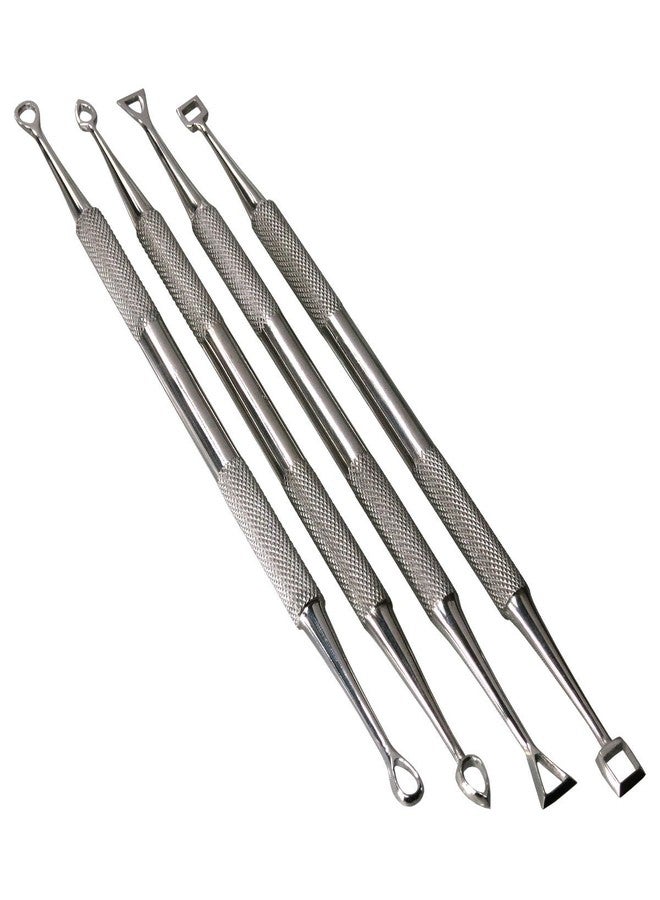HTS 156C4 4 Pc Stainless Steel Hollow Tip Carver Wax & Clay Sculpting Tool Set - Image 1