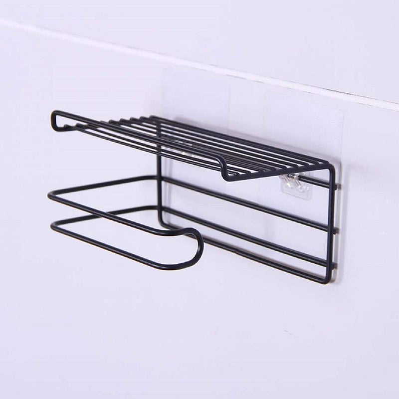 HOME CUBE HOME CUBE 1 Pc Adhesive Toilet Paper Holder with Phone Shelf, Wall Mounted Toilet Paper Roll Holder, Bathroom Tissue Roll Holder No Drilling Required - Black (Random Color) - Image 3