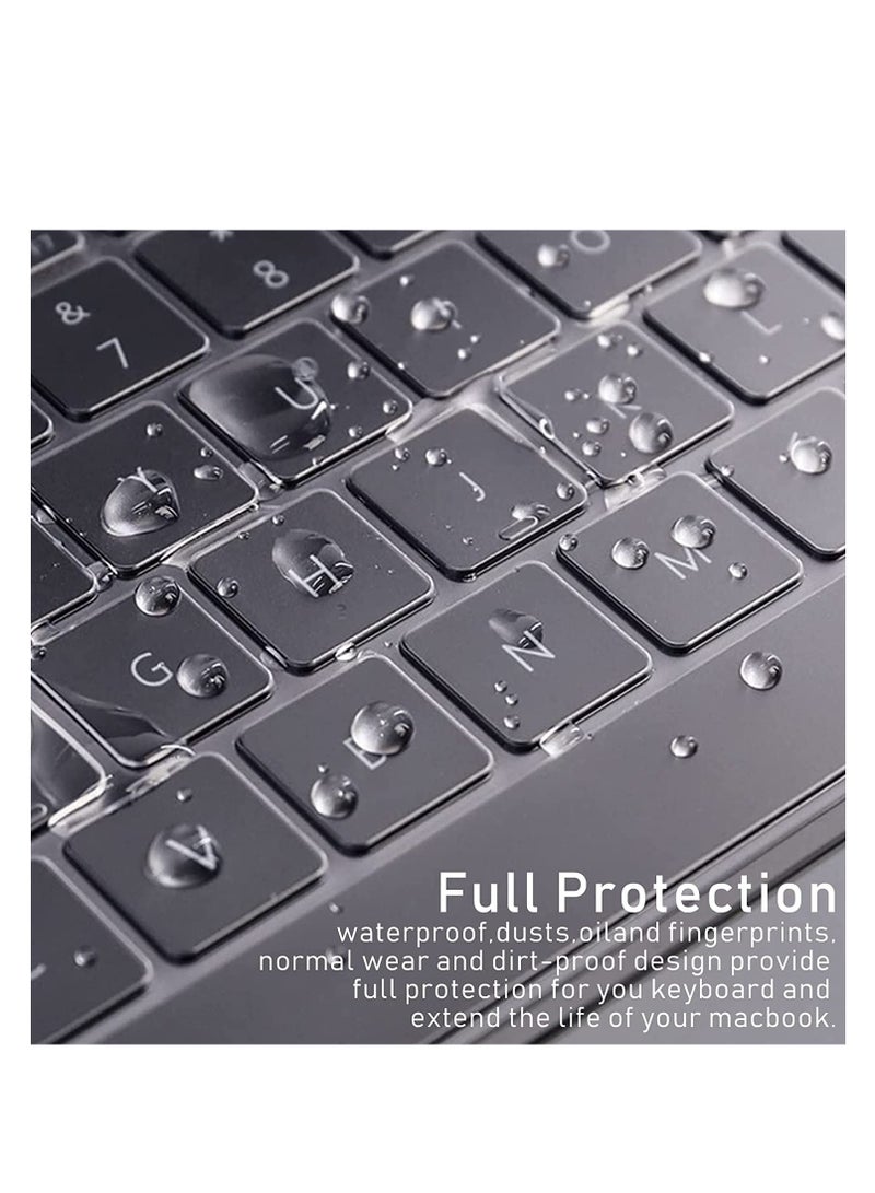 Premium Keyboard Cover Skin Ultra Thin for MacBook Air 15 M4 M3 M2 (A3241 A3114 A2941), Air 13.6 (A3240 A3113 A2681) 2024-2021, Pro 14 16 M4 M3 M2 M1 (A3112 A3401 A3185 A2918 A2992 A2779 A2442 A3403 - Image 4