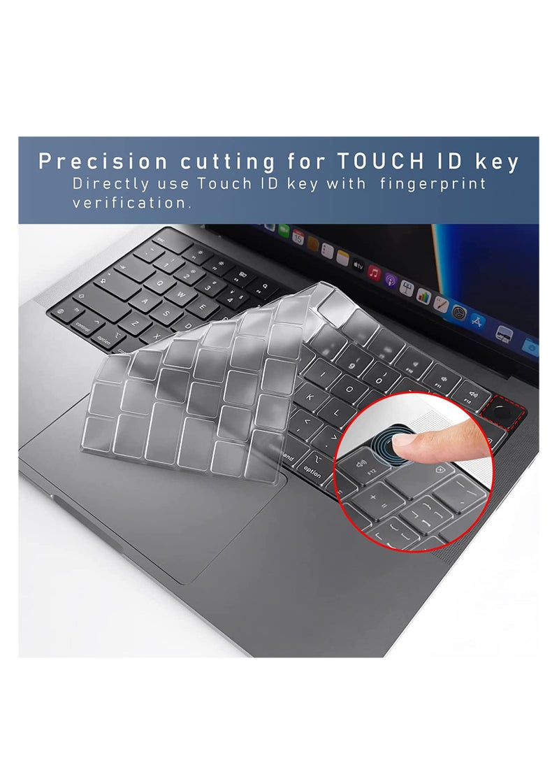Premium Keyboard Cover Skin Ultra Thin for MacBook Air 15 M4 M3 M2 (A3241 A3114 A2941), Air 13.6 (A3240 A3113 A2681) 2024-2021, Pro 14 16 M4 M3 M2 M1 (A3112 A3401 A3185 A2918 A2992 A2779 A2442 A3403 - Image 3