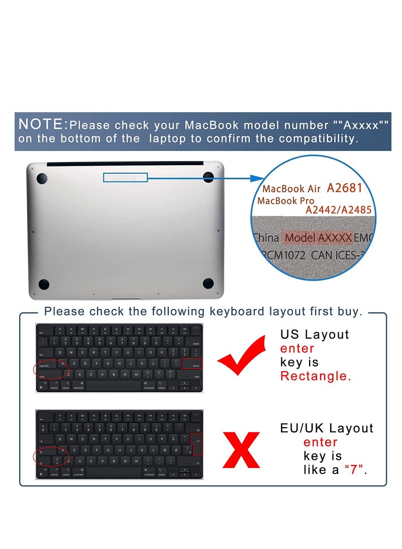 Premium Keyboard Cover Skin Ultra Thin for MacBook Air 15 M4 M3 M2 (A3241 A3114 A2941), Air 13.6 (A3240 A3113 A2681) 2024-2021, Pro 14 16 M4 M3 M2 M1 (A3112 A3401 A3185 A2918 A2992 A2779 A2442 A3403 - Image 2
