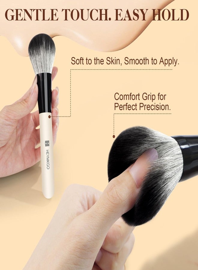 HEYMKGO Makeup Brushes, 16Pcs Brush Kit Premium Synthetic Foundation Powder Contour Concealer Blush Highlighter Brush Set with 2Pcs Makeup Sponge and 4Pcs Hair Clips for Women - Image 3