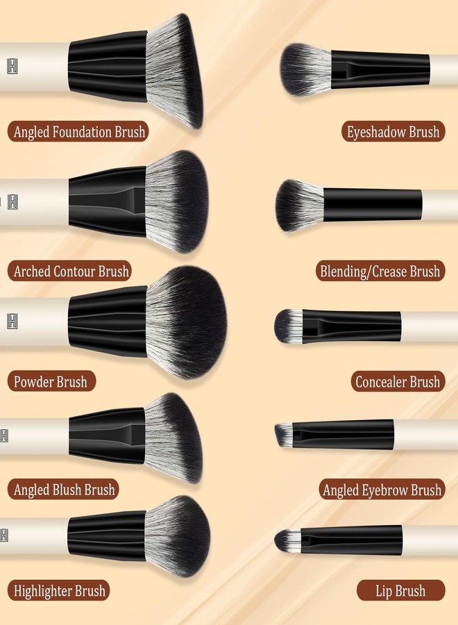 HEYMKGO Makeup Brushes, 16Pcs Brush Kit Premium Synthetic Foundation Powder Contour Concealer Blush Highlighter Brush Set with 2Pcs Makeup Sponge and 4Pcs Hair Clips for Women - Image 2