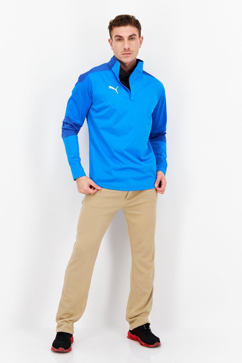 PUMA سويت شيرت رياضي للرجال بفتحة نصفية، أزرق - Image 4