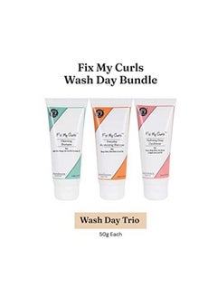 Fix My Curls Travel Sized Wash Day Bundle With Cleansing Shampoo Everyday Moisturizing Shampoo & Hydrating Deep Conditioner Cruelty Free Silicone & Sulphate Free Frizz Control Solution (50Ml Each)  - Image 4