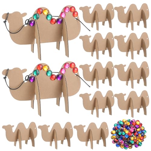 Dansydaisy 24 Pack Camel Craft DIY Corrugated Paper Beach Animal Crafts with Colored Crystal Diamonds and Rope Rock Beach Crafts for VBS Home Birthday Party Decoration Project - Image 1