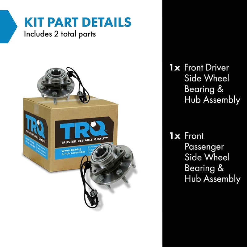 TRQ Front Wheel Hub & Bearing Set for Chevy GMC Cadillac 4WD - Image 2