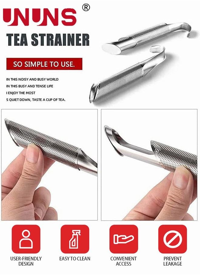 Tea Strainers,2 Pack Stainless Steel Hanging Type Tea Diffusers,Tea Diffuser For Loose Tea Travel,Long-Handle Tea Filter For Tea