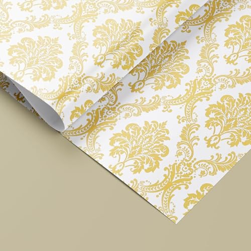 ROSASTELLA Self Adhesive Decorative Peel Stick Waterproof Damask Wallpaper Wall Decor Removable Wall Paper for Living Room Hall Decoration PVC Vinyl DIY Contact Paper 45x304cm - Image 3