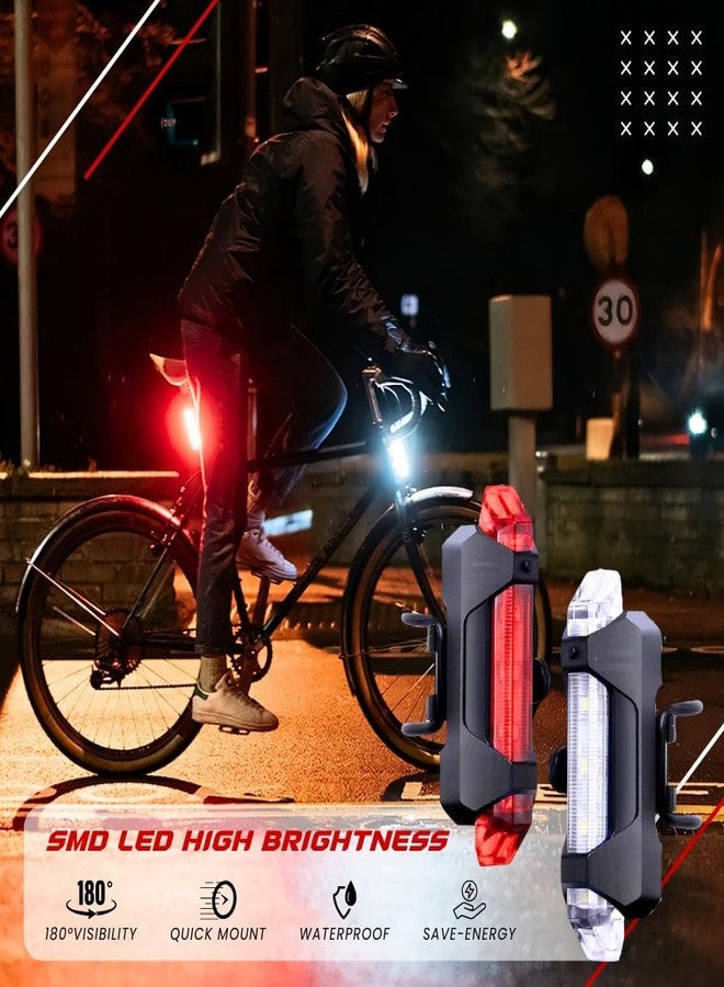 FCCRACING DC918 Bicycle Lights Combo Pack/Rechargeable/Multiple Light Modes/Waterproof Head and Tail Light - Image 5