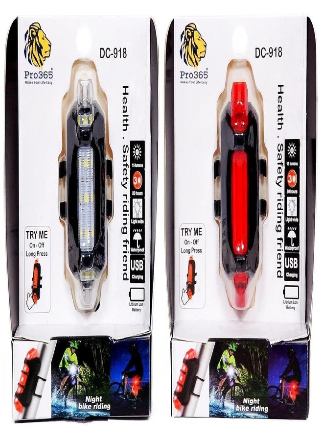 FCCRACING DC918 Bicycle Lights Combo Pack/Rechargeable/Multiple Light Modes/Waterproof Head and Tail Light - Image 2