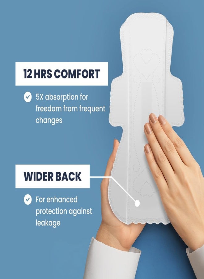 ZOY Herbal Sanitary Pads for Women XL Heavy Flow | Period Comfort Support, Rash-Free, Breathable Cotton | Night Pads, Odour Control, Ultra Thin Leak Lock | 10 Pads - Image 4