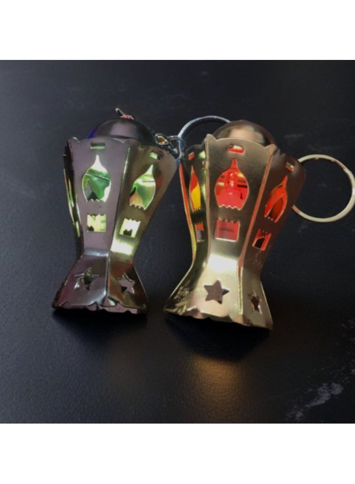 ميدالية ميداليات رمضان سلسله مفاتيح ميدالية فانوس ذهبي معدن مزودة بإضاءة ليد عدد 1 - Image 2