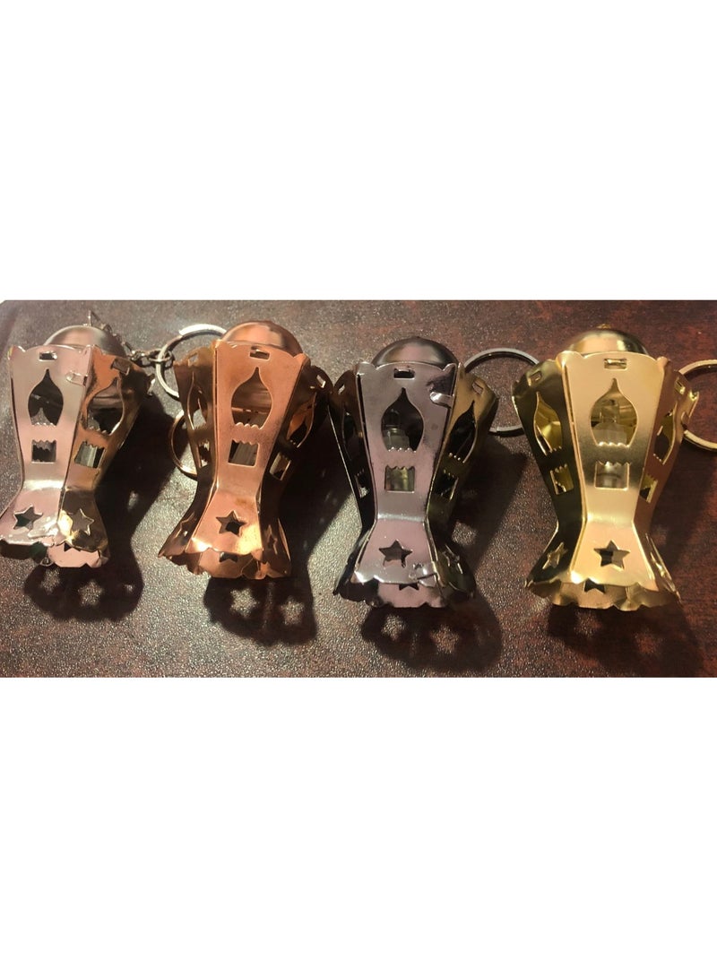 ميدالية ميداليات رمضان سلسله مفاتيح ميدالية فانوس ذهبي معدن مزودة بإضاءة ليد عدد 1 - Image 1