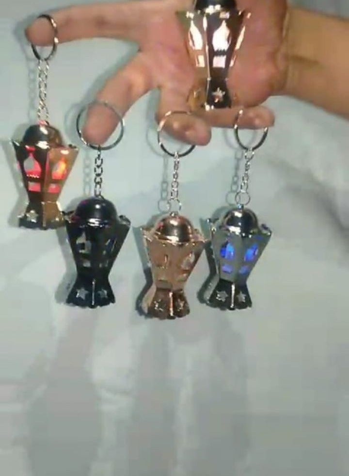 ميدالية ميداليات رمضان سلسله مفاتيح ميدالية فانوس ذهبي معدن مزودة بإضاءة ليد عدد 1 - Image 3