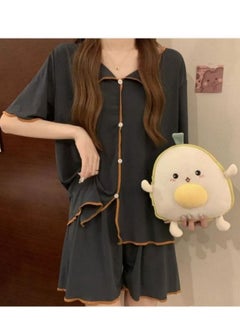 Korean style thin button ice silk pajamas