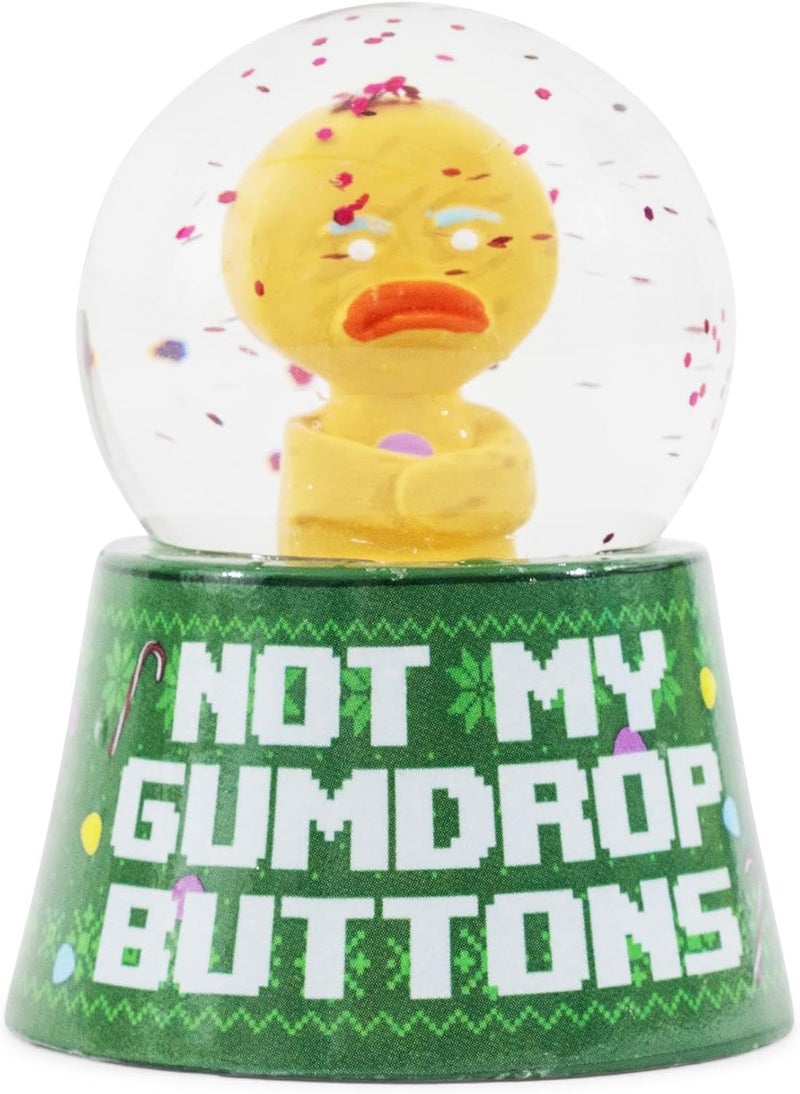 Silver Buffalo Shrek Gingy Not My Gumdrop Buttons Mini Light-Up Snow Globe with Swirling Glitter Display | 3 Inches Tall - Image 1