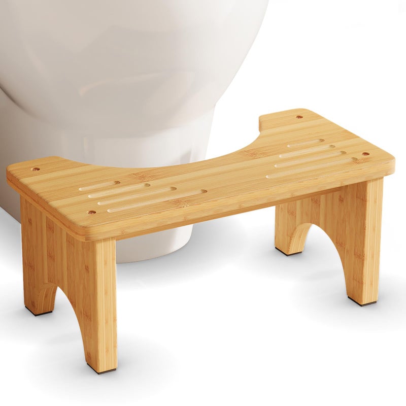 Uaniar Bamboo Toilet Stool Wooden Squatting Potty Stool for Adults 7 Inch Toilet Stool Squat Adult NonSlip Wood Poop Stool for Bathroom Portable Toilet Foot Pooping Steps for Kids