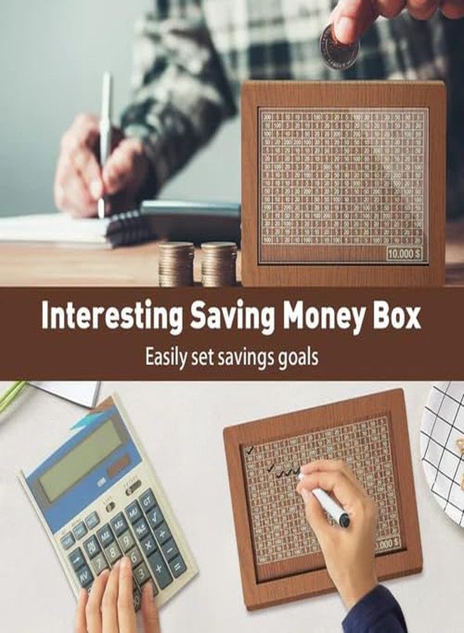 Art Monk ₹1,00,000 Wooden Money Saving Challenge Box | 200 Slots Money Box for Adults & Kids | Smart Cash Organizer | Motivation Saving Bank with Denomination Chart-Stylish Kiddy Money Bank. - Image 4