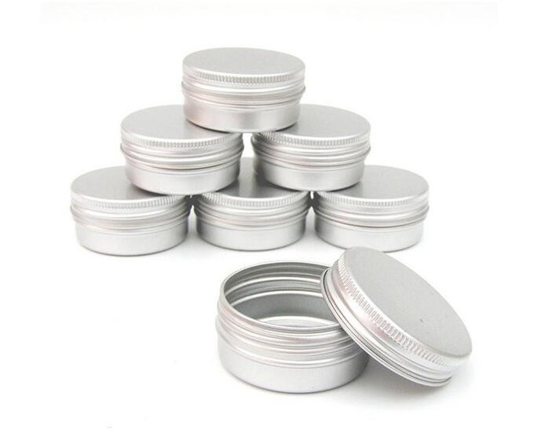 VASANA 12PCS 10g Empty Refill Silver Aluminum Cosmetic Sample Packing Tins with Screw Lids Travel Round Storage Jar for Lip Balm DIY Candles Eye Shadow Powder - Image 1