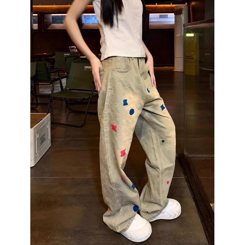Unisex Classic Denim Jeans Loose Fit Daily Outdoor Wear - Image 1