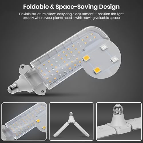 GIGAWATTS Plant Light with Full Spectrum 100-240V~50/60Hz AC Input Dimmable & 3 Modes 120° Lightning Angle USB Powered 50000hrs IP44 Indoor Lamp for Home Garden Balcony (Style 6) - Image 4