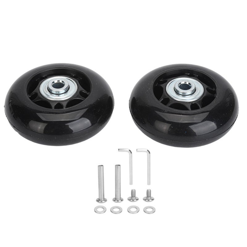 Luggage Replacement Wheels 64x24mm Quiet Pu Rubber Design - Stable Smooth 360° Swivel Universal Caster Wheels for Luggage Suitcase Repair - Image 1