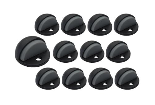 QCAA Low Dome Floor Door Stop H 254 x Diameter 445mm Zinc Die Cast Matte Black 12 Pack Made in Taiwan - Image 1