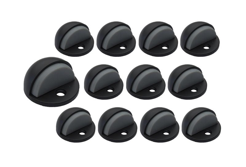 QCAA Low Dome Floor Door Stop H 254 x Diameter 445mm Zinc Die Cast Matte Black 12 Pack Made in Taiwan - Image 2
