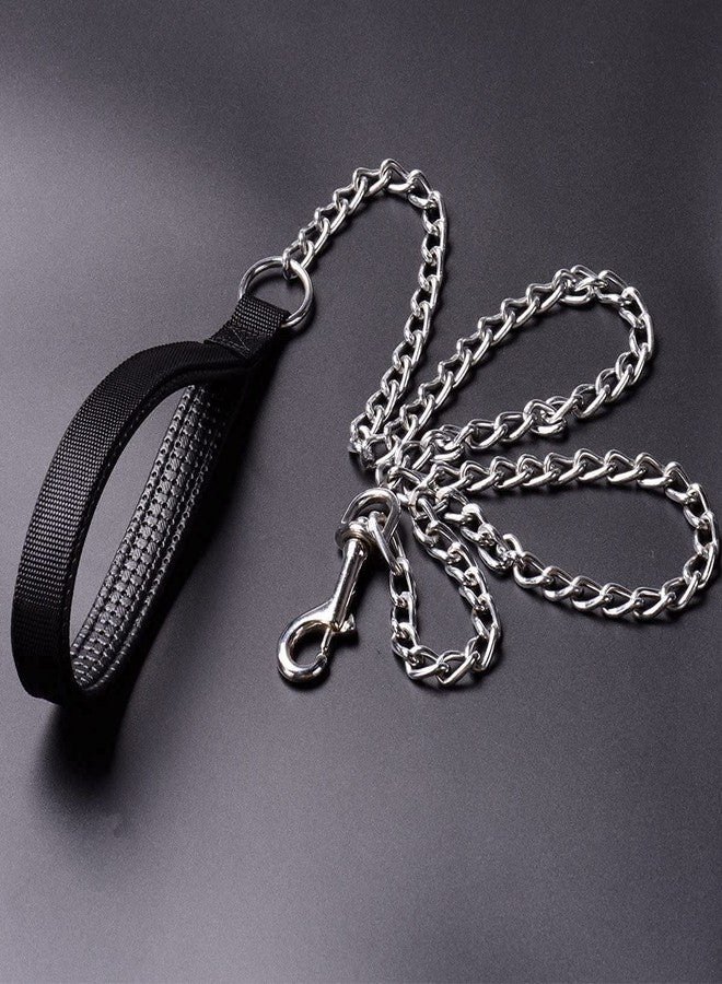 KittuPet طوق كلاب متين من KittuPet، طوق معدني للكلاب بسلسلة ومقبض مبطن للكلاب الكبيرة والمتوسطة الحجم - قد يختلف اللون - Image 1