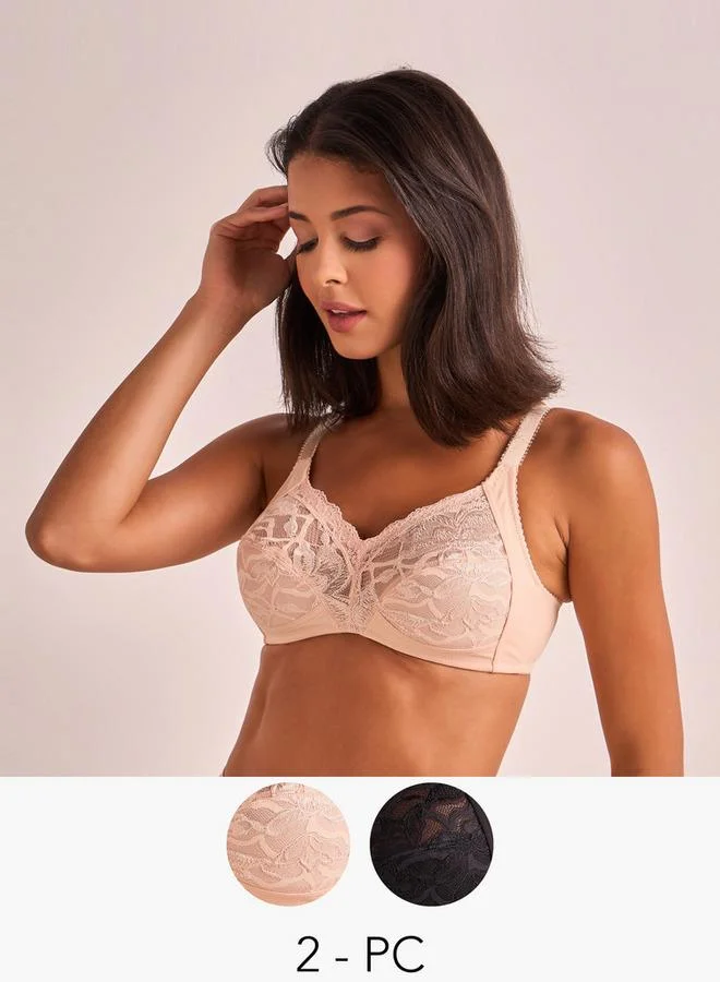 2-Pack Non-Wired Bra with Antibacterial Protection
