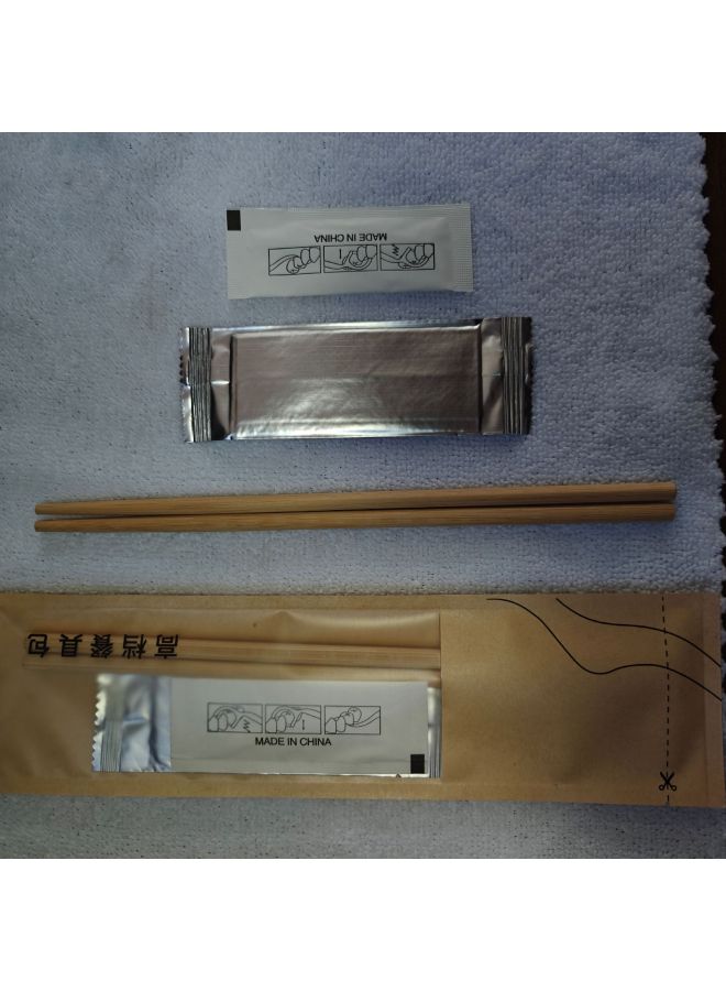 Disposable Tableware Bag High-grade Cowhide Chopsticks Take-out Commercial Four-in-One Meal Bag Disposable Chopsticks Four-piece Set-Color:Carbonized Chopsticks + Wet Wipes + Dental Floss - Image 1