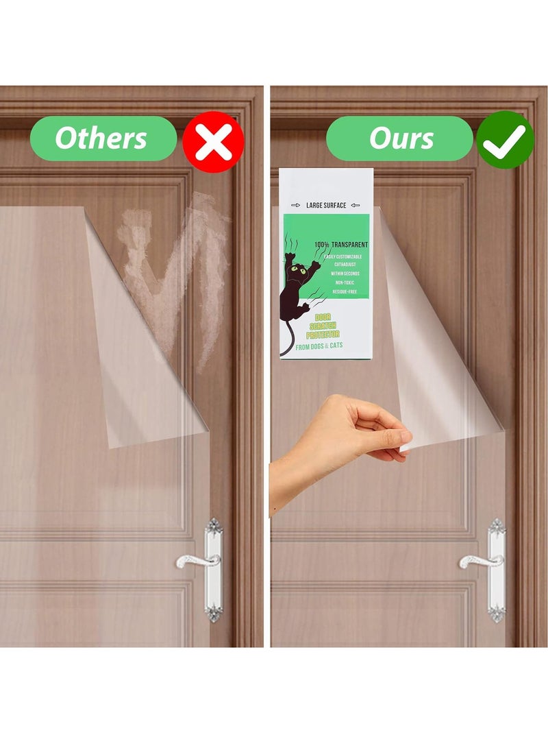 KASTWAVE Door Protector from Pet Scratching, Cat Anti Scratch Tape, Clear Door Scratch Protector, Anti Scratch Tape Heavy Duty Door Guard Cover for Dog and Cat Clawing, 20cm x 3m(7.8"x118") - Image 2