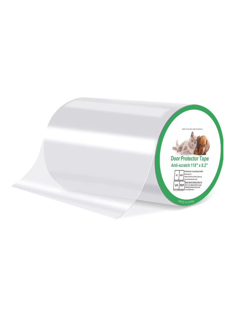 KASTWAVE Door Protector from Pet Scratching, Cat Anti Scratch Tape, Clear Door Scratch Protector, Anti Scratch Tape Heavy Duty Door Guard Cover for Dog and Cat Clawing, 20cm x 3m(7.8"x118") - Image 1