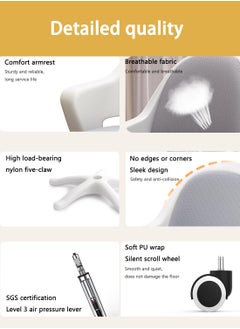 EqiEch Study Chair, Ergonomic Modern Office Chair, Computer Chair, With High-Density Rebound Sponge, Soft And Comfortable, Adjustable Height  - Image 5