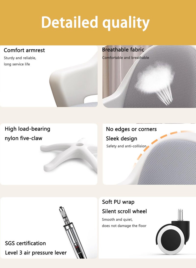 ايكي ايك كرسي دراسة، كرسي مكتب عصري مريح، كرسي كمبيوتر، مع إسفنجة ارتدادية عالية الكثافة، ناعم ومريح، ارتفاع قابل للتعديل - Image 5