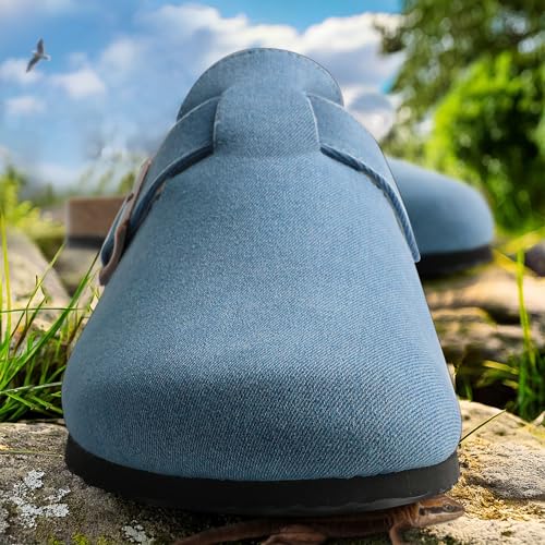 KEMISANT Men Clogs-Comfortable Suede Mules Slippers Sandals Nurse Potato Shoes Unisex-Cushioned Cork-Footbed(Purplish Blue-5 Women/3 Men) - Image 5