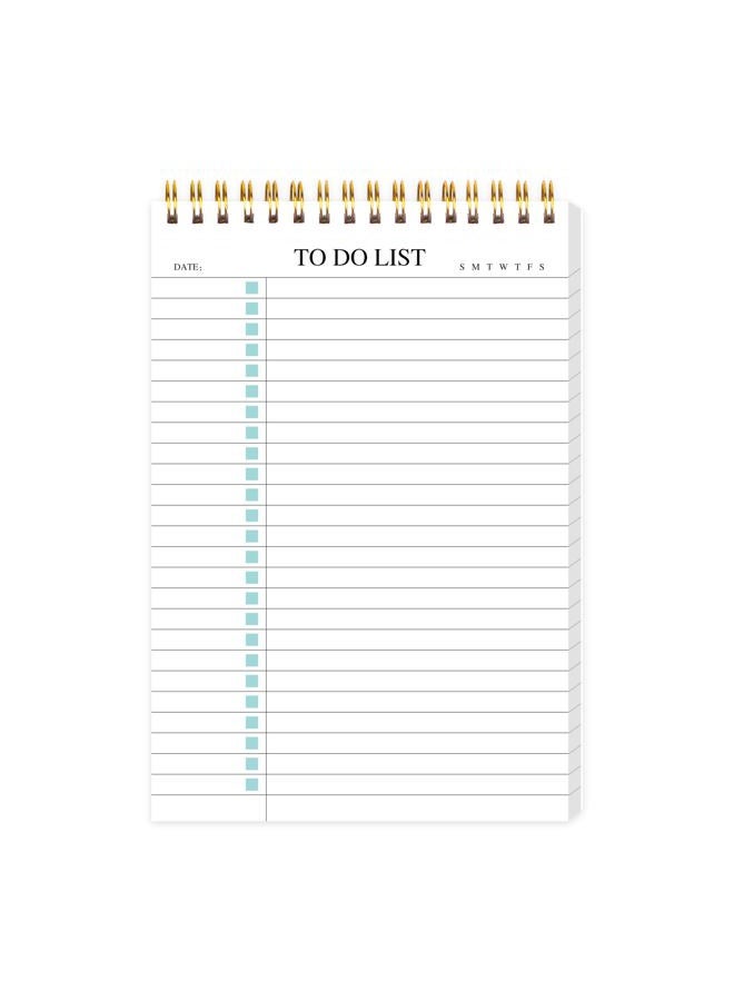 KAICN To Do List Notepad, Undated Daily Planner Notepad With To Do List Notebook Checklist Planner Spiral Waterproof Notepad for Office Supplies, School Planner, Green, 52 Sheets, 5.5"*8.3" A5 Size - Image 1