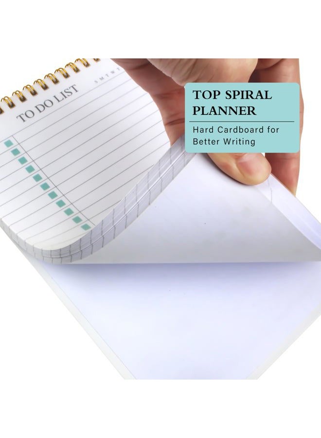 KAICN To Do List Notepad, Undated Daily Planner Notepad With To Do List Notebook Checklist Planner Spiral Waterproof Notepad for Office Supplies, School Planner, Green, 52 Sheets, 5.5"*8.3" A5 Size - Image 5