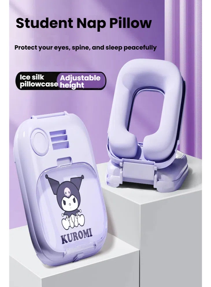 general Kuromi Themed Kids Portable Nap Pillow Cute Cartoon Design for School Travel Comfortable Toddler Rest Pillow - Image 2