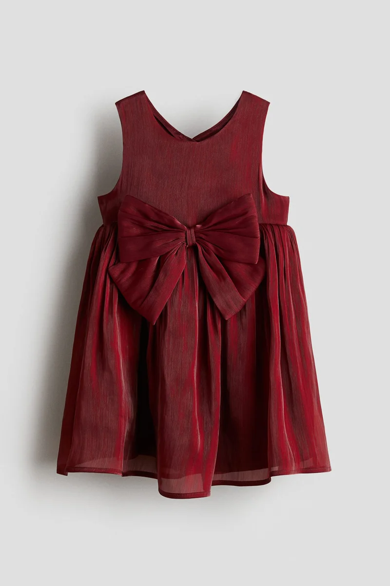 H&M Bow-detail organza dress